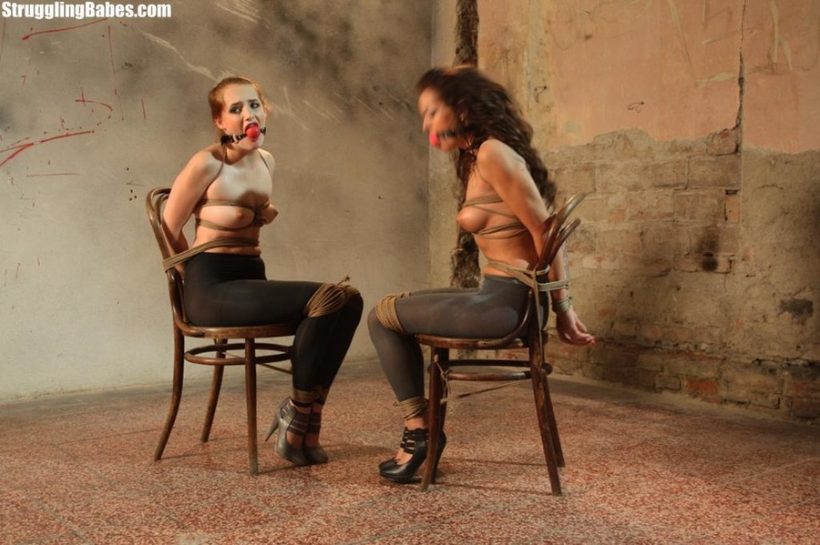 Cute and gagged girlfriends share basement  - XXX Dessert - Picture 2
