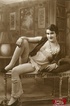 Sexy vintage hot chicks are posing on tables and chairs