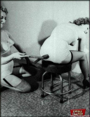 Vintage girls enjoy spanking other girls - Picture 6