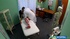 Brunette chick gives head to a doctor before taking his dick into her