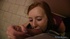 Innocent redhead loves swallowing big cock and getting anally fucked.