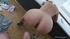 Horny caucasian chick swallowing and fucking a big cock.