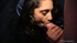 Foxy black haired cutie swallows a big cock and gets anally fucked afterwards.