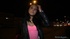 This horny black haired teen loves getting fucked in the night outdoor.