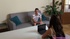 Two randy curvy lesbians having a wet time on the casting couch.