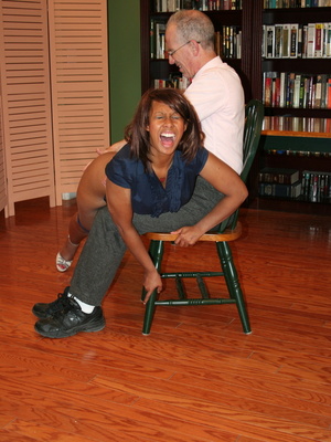 Randy brunette ebony teacher gets her lusciously big ass spanked by her boss. - Picture 12