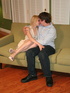 This innocent blonde teen gets her luscious ass spanked by her boyfriend.