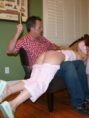 These two randy sisters get their lusciously big booties spanked by daddy.