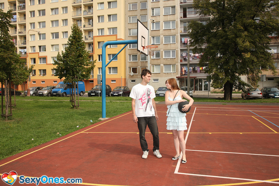Busty redhead Charlotte seduces a guy in th - XXX Dessert - Picture 2