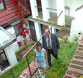 Naughty teenie girl trying to sell her house to and old man