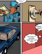 Pizza delivery boy has a hard time fitting his vast member into the delicious