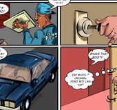 Pizza delivery boy has a hard time fitting his vast member into the delicious