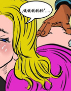 Delicious blond cannot believe the pleasure with her new dark skinned