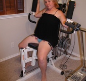 Blonde chubby wife taking a shower and then posing naked in the bedroom.