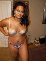 Lusty black chubby housewife spreading - Picture 3