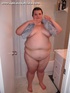 Super BBW wife taking a shower afterexposing her naked goods.