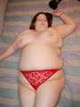 Busty BBW mom in tight red panties - Picture 8