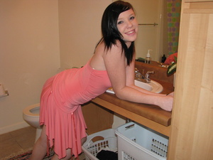 Riley poses in her pink dress then shows - XXX Dessert - Picture 5