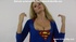 Blonde supergirl pounding her ass butthole with the enormous black dildo