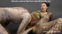 Blonde cougar gives a double hands ass fisting to her brunette lover and