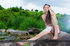 stunning brunette teen exposing