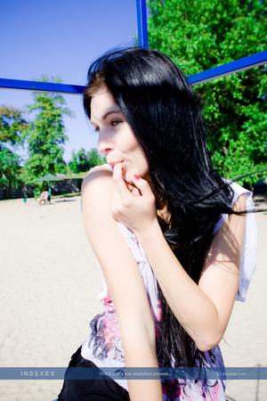 Stunning black haired teen with gorgeous - Picture 3
