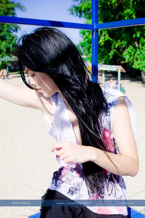 Stunning black haired teen with gorgeous - Picture 4