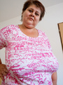 Short-haired bbw in a funny blouse - Picture 5