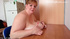 fat blonde beating her