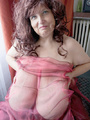 Curly brunette mature wrapped into pink - Picture 9