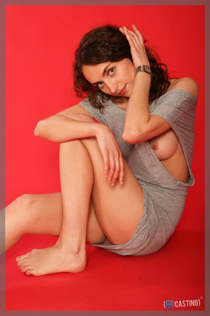 Small-titted brunette cutie posing in a transparent top - XXXonXXX - Pic 11