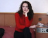 Curly brunette babe Anik having an interview with a porn producer