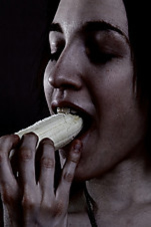 Horny teeny cutie enjoying a banana in her mouth and pussy. - Picture 3