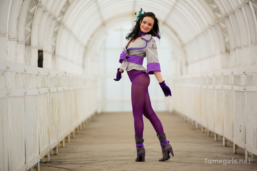 Sexy brunette sex model in attractive purpl - XXX Dessert - Picture 1