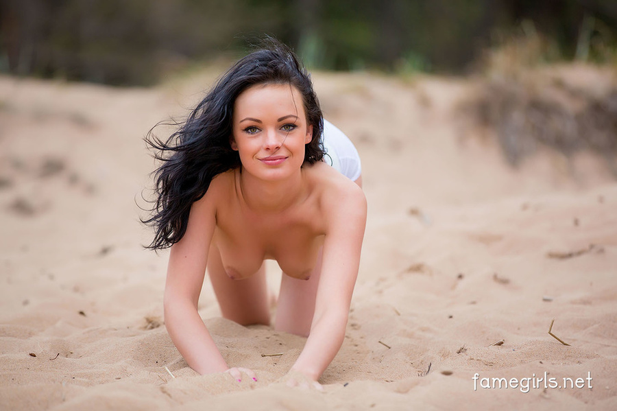 Well shaped sexy babe in white takes semi n - XXX Dessert - Picture 8