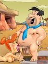 Randy Fred Flintstone rams big cock into hot big tits chick and she sucks