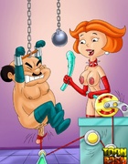 Jane Jetsons queens over George and Cosmos putting weights on their dicks