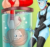 Dr. Drakken binds Kim and screws her pussy and asshole using big dick