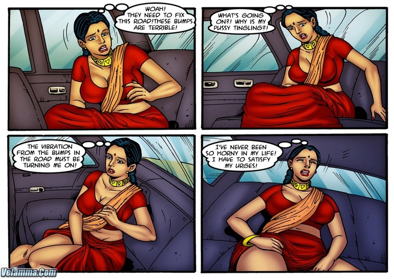 Lustful Indian bitch in a red sari masturbating in - Picture 2