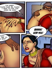 Lustful Indian bitch in a red sari masturbating in - Picture 6