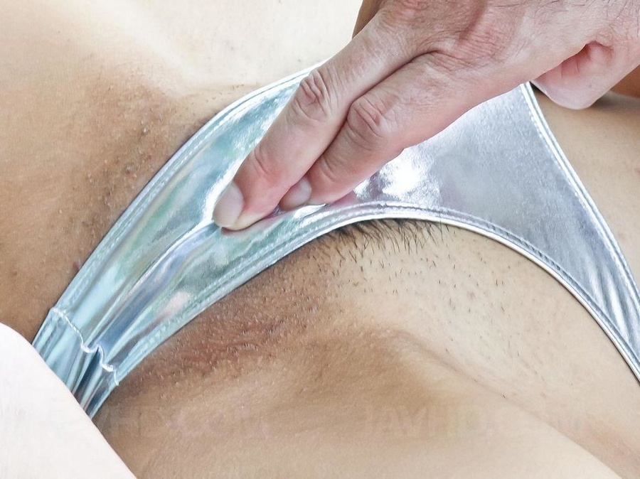 Young naughty babe uses feet and tits to tease cock before pussy is finger fucked - XXXonXXX - Pic 8