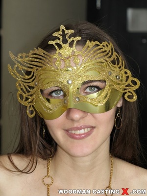 Smiling brunette girls posing in masks and with clear faces - XXXonXXX - Pic 3