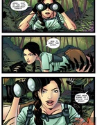 Lara Croft is caught spying by two guys and stripped nude for some hot