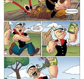 Powerful Popeye defeats big bad villain to rescue sexy Olive Oyl for fucking