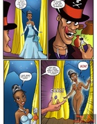 Princess Tiana strips nude and sucks on Dr. Faciliers big cock before