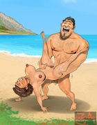 Guy and Grug Crood bang Eep Crood with big tits hard and Guy fucks Ugga