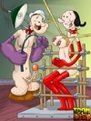 Popeye and Olive Oyl take turn binding each other for sweet sexual torture