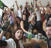 Horny czech girls having fun in a wild orgy.