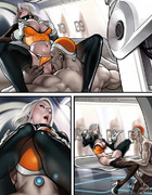 Cool drawn fucking scenes with blonde beauty in the space
