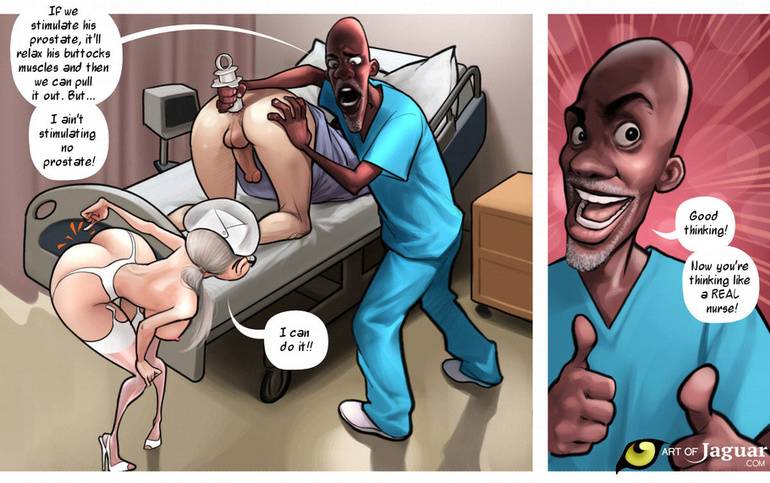 Slutty nurse and a black doctor giving an - Cartoon Sex - Picture 1